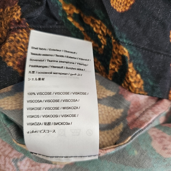 Farm Rio Collared Button Down Blouse Top Flowerdoscopic Artcore Large - Picture 6 of 6